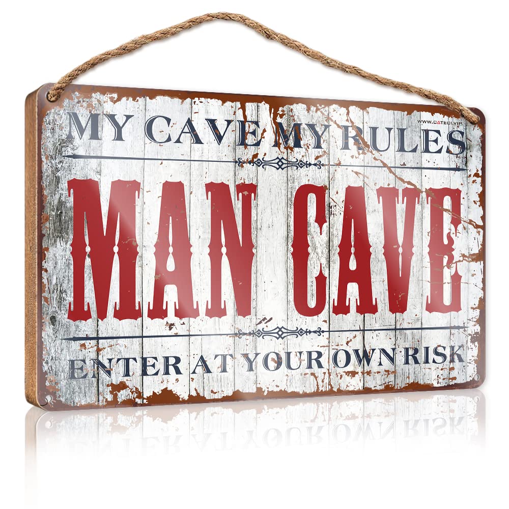 Frintoxa One Color Restroom Sign Funny Wrning Enter At Your Own Risk Wooden Sign(23X35cm)