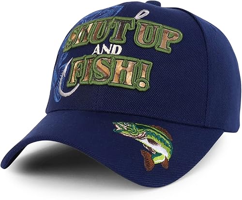 Shut Up and Fish con Bass y Hook Gorra de béisbol estructurada bordada