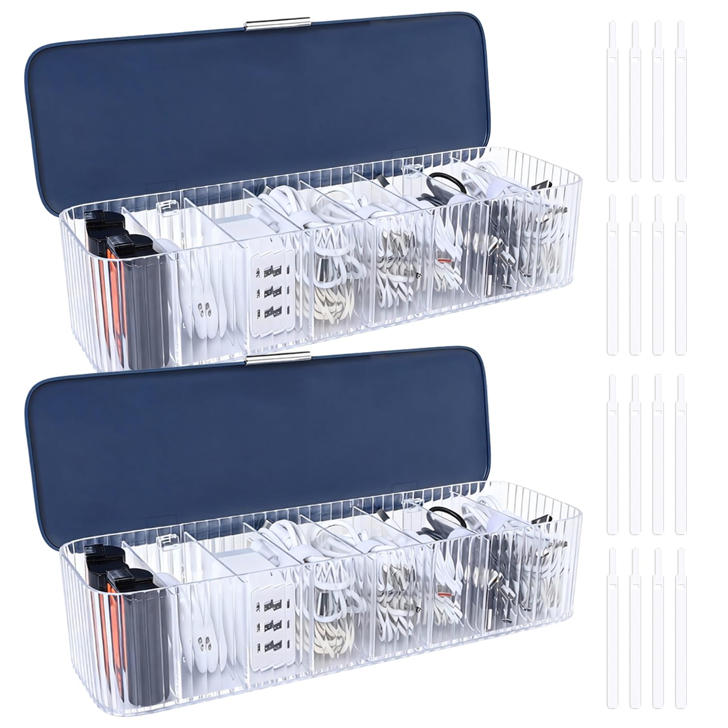 DoocliB 2 Stück Kabel Organizer Box, Kabel Aufbewahrungsbox,