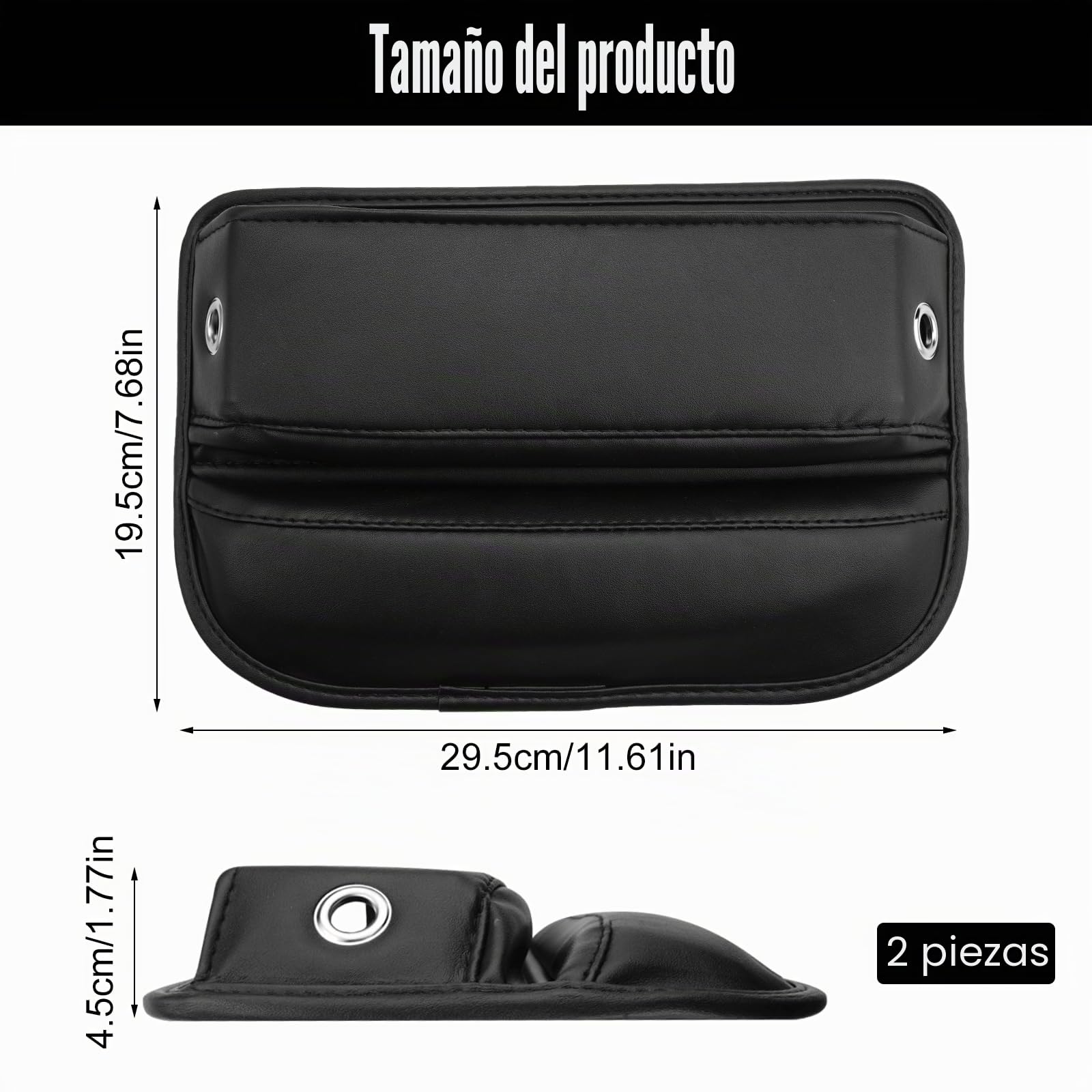 2 Piezas Caja de Almacenamiento para Asiento de Coche, Organizador Gap Asiento Coche, Organizadores de Asientos para Automóviles, Organizador para El Hueco Del Asiento Del Coche para Teléfonos Móviles