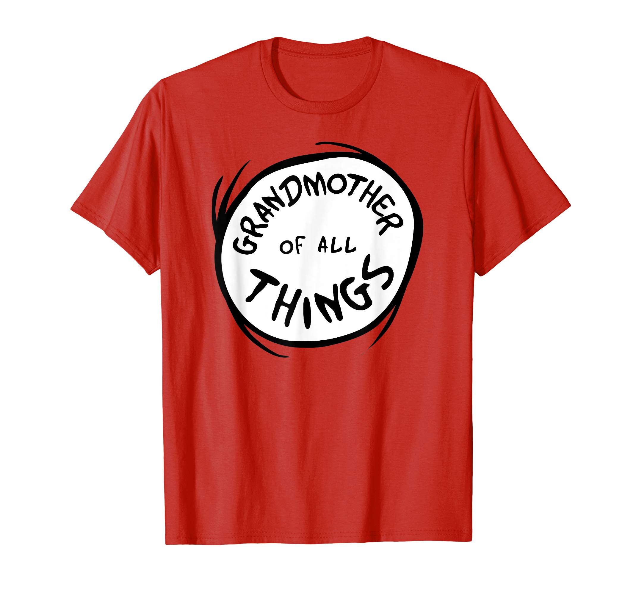 Dr. SeussGrandmother of all Things Emblem RED T-ShirtOEKO-TEX STANDARD 100