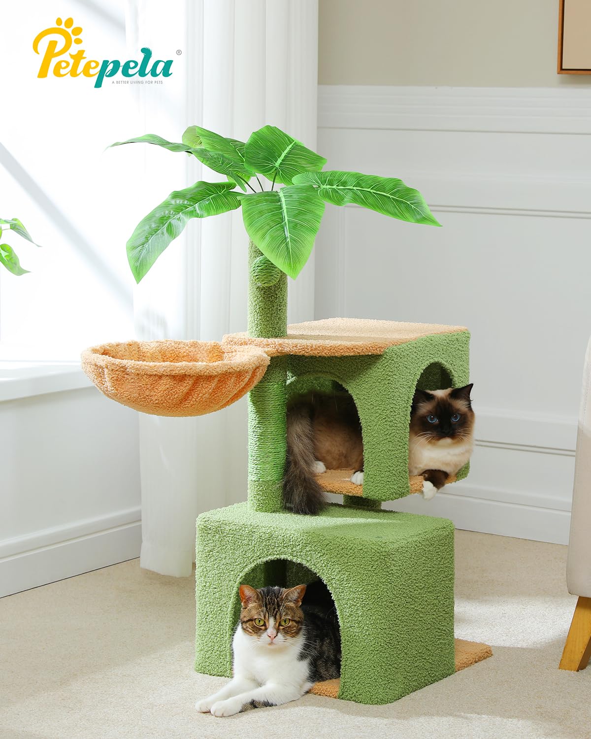 PETEPELA 150 cm hoge kattenboom voor grote kat, kattentoren met