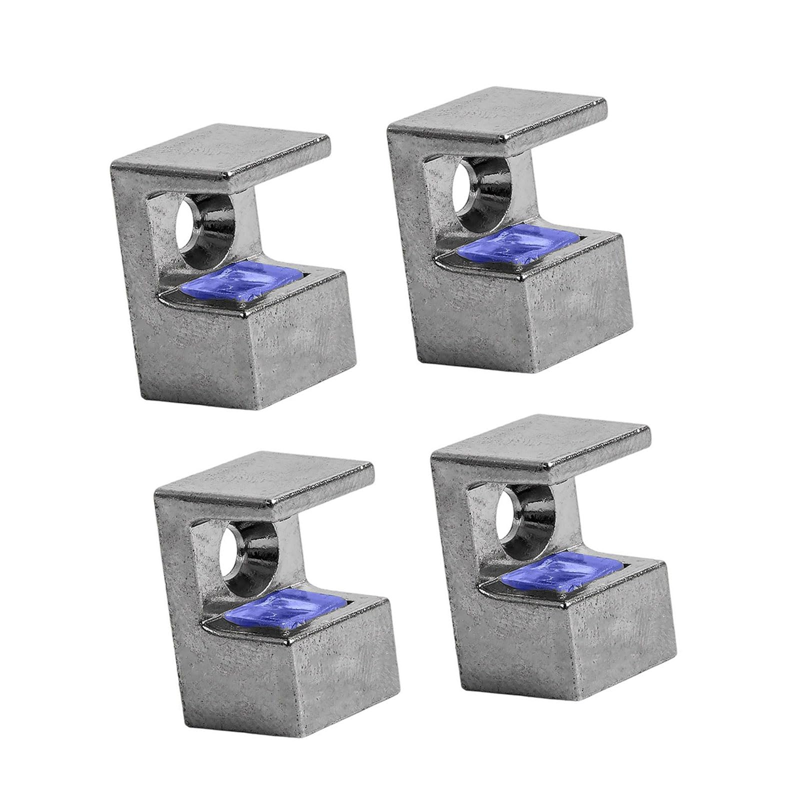 Msioytog 087 Silver Silk 4Pieces Multipurpose Adjustable Glass Clamp Holders For Showcases Cabinets And Panel Crafted Of Sturdy Zines Alloy Glass Showcases Clamp