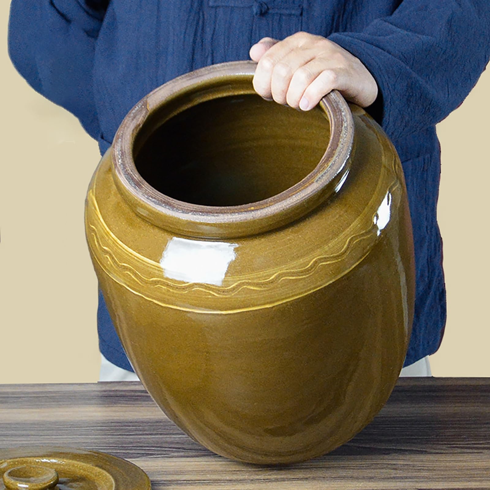 Contenitore Per Riso In Ceramica, Contenitori Ermetici Con Coperchio, Dispenser Per Cereali, Contenitori Cucina Per Farina, Prodotti Da Forno, Cereali, Cibo Per Animali(13KG)