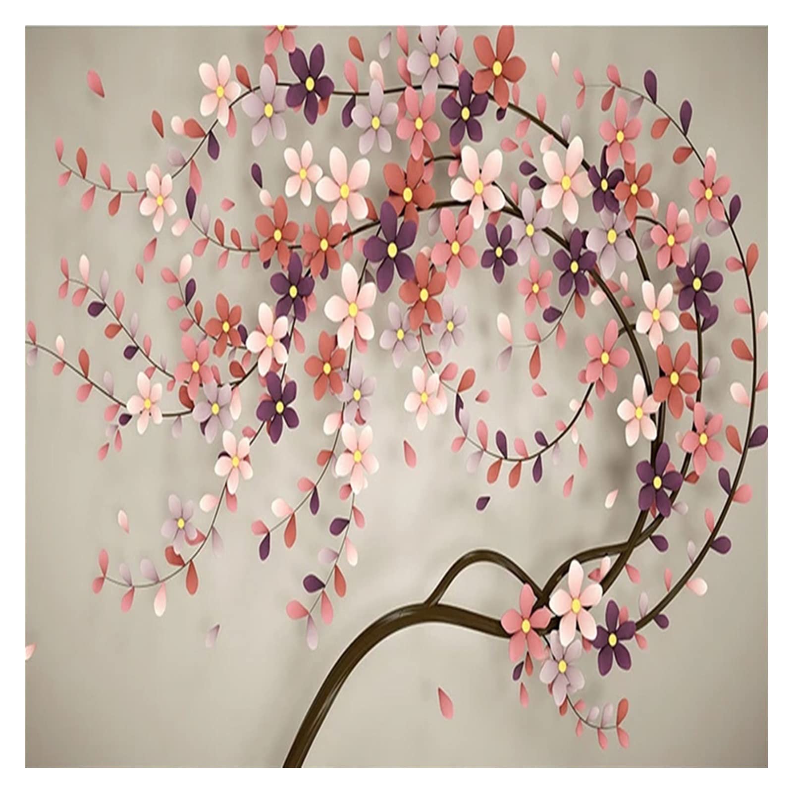 Adesivi ​Murali Foto Wallpaper 3D stereo albero fiori murali soggiorno camera da letto casa romantica home decor wall sticker non autoadesivo/carte da parete autoadesive /autoadesive Wallpaper