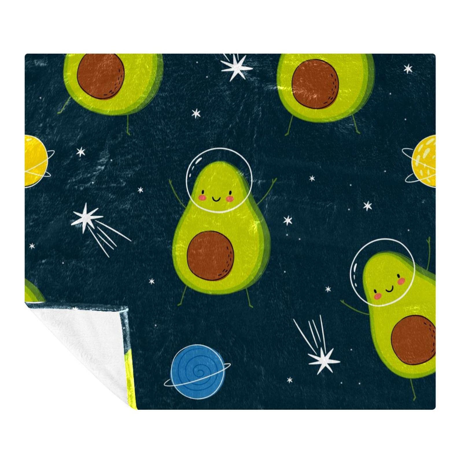 Couverture polaire avocat 150x200 cm en microfibre pour lit et canapé