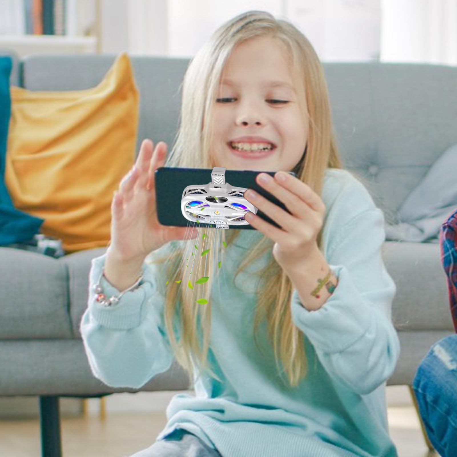 Refroidisseur de téléphone en streaming en direct - Fan réglable Fan Sile Téléphone plus refroidisseur, refroidisseur de téléphone à refroidissement rapide avec trois modes pour l'observation vidéo, l