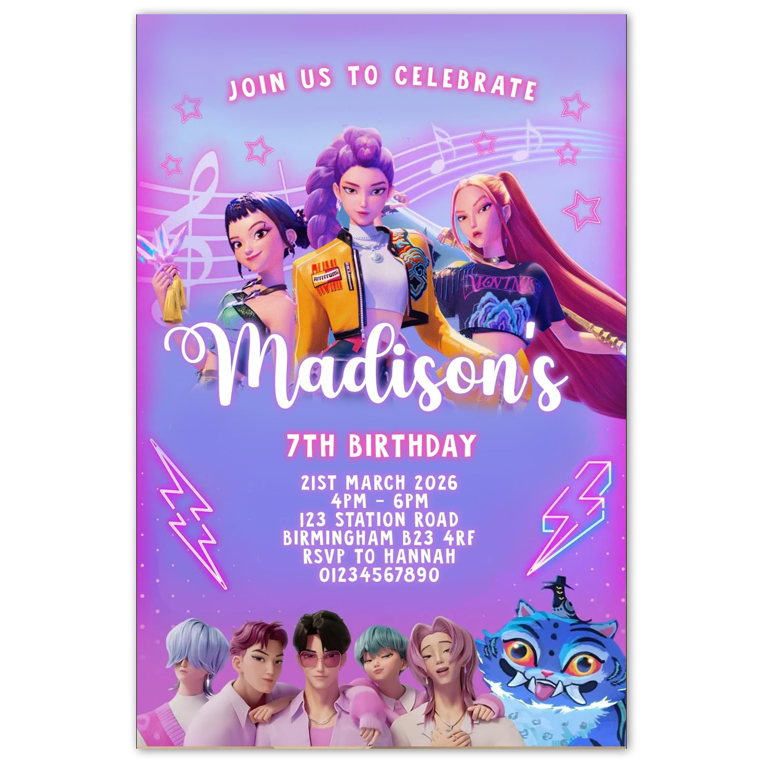 Pop Kids Personalised Party Invites Birthday Invitations & Envelopes