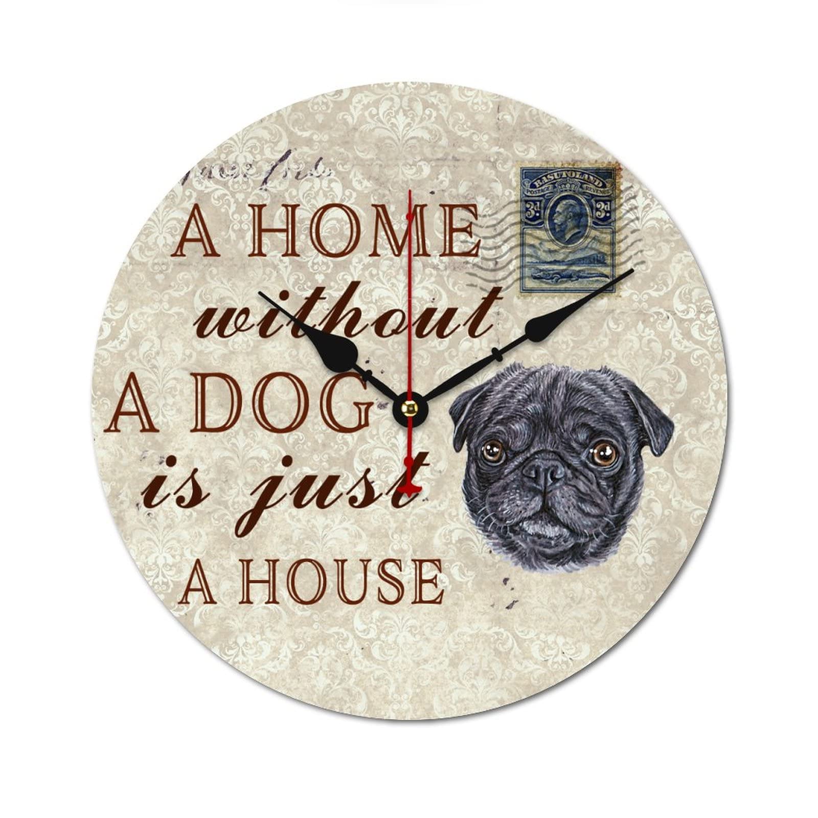 Horloge murale à quartz à piles 38cm idée cadeau pour les amoureux de chiens