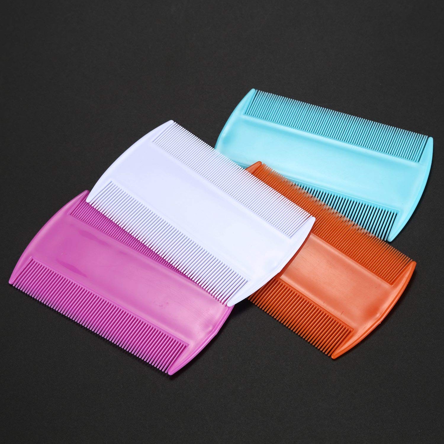 TsoLay 4Pcs Peignes à Poux Aux Puces, Peignes à Puces pour Animaux de Compagnie à Double Face, Chat Chien Toilettage Peignes à Cheveux à Dents Fines