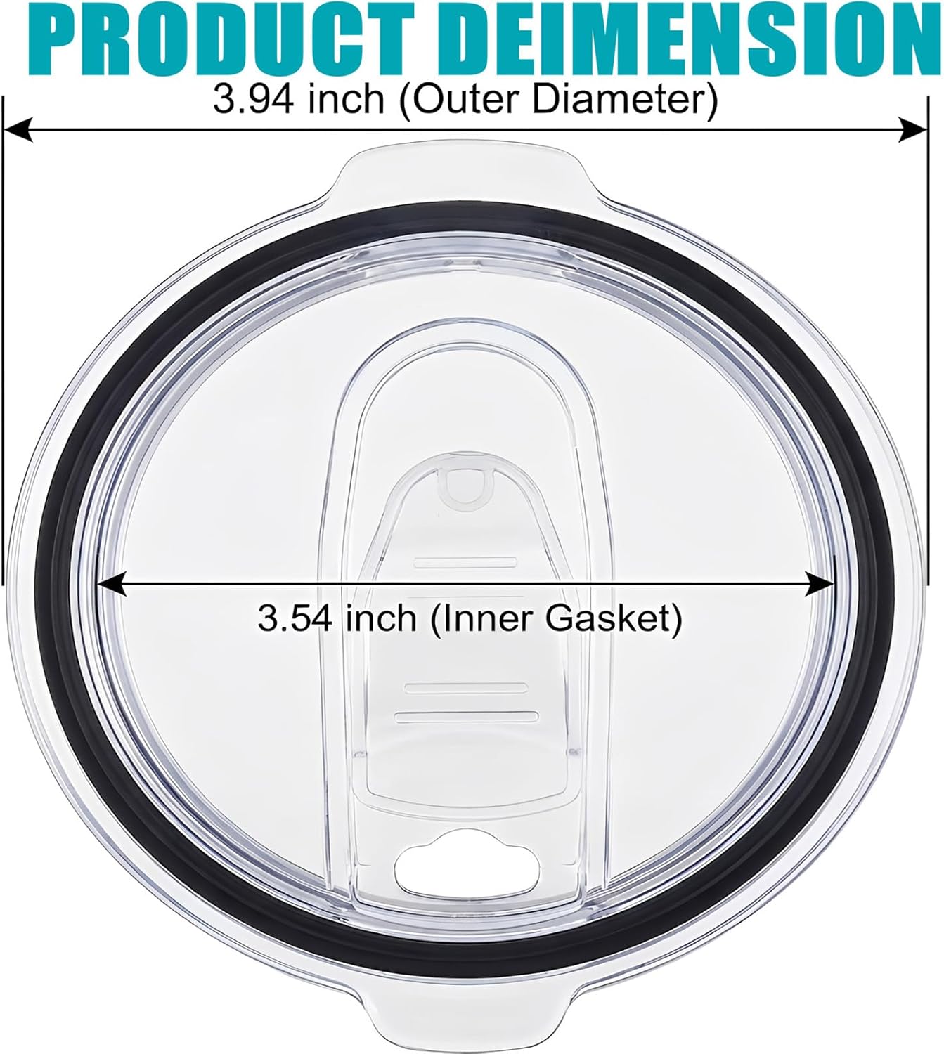 Compatible with Swig Lids Replacement,Swig Replacement Lid Fit for Swig12/18/22oz Tumbler,Clear and Sliding Anti Overflow Cuplid. - Image 4