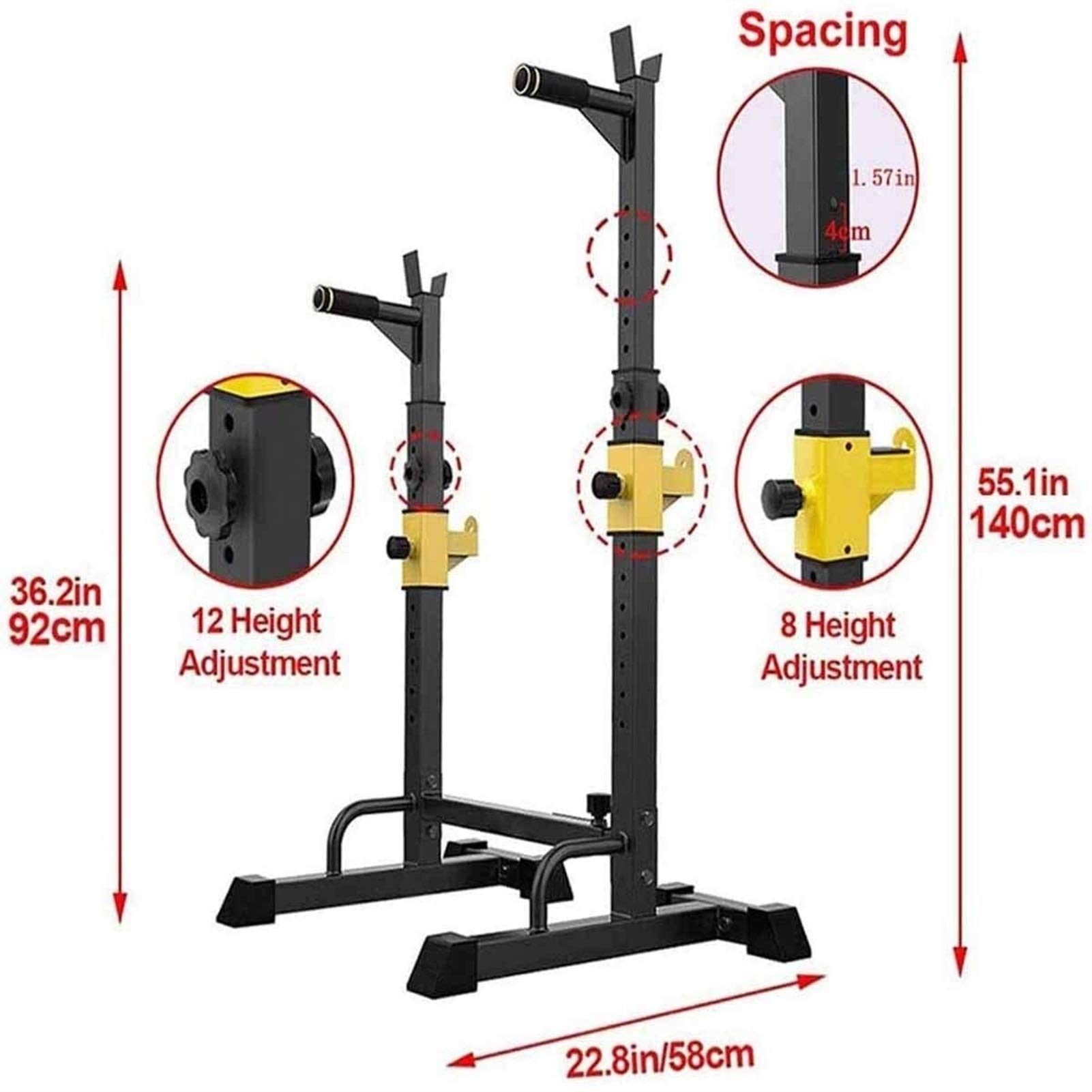 Squat Rack Wsporniki półek wewnątrz Pojedynczy pręt równoległy hantle ławka stojak ciśnieniowy łóżko do podnoszenia ciężarów Sprzęt do ćwiczeń w domu Wielofunkcyjny