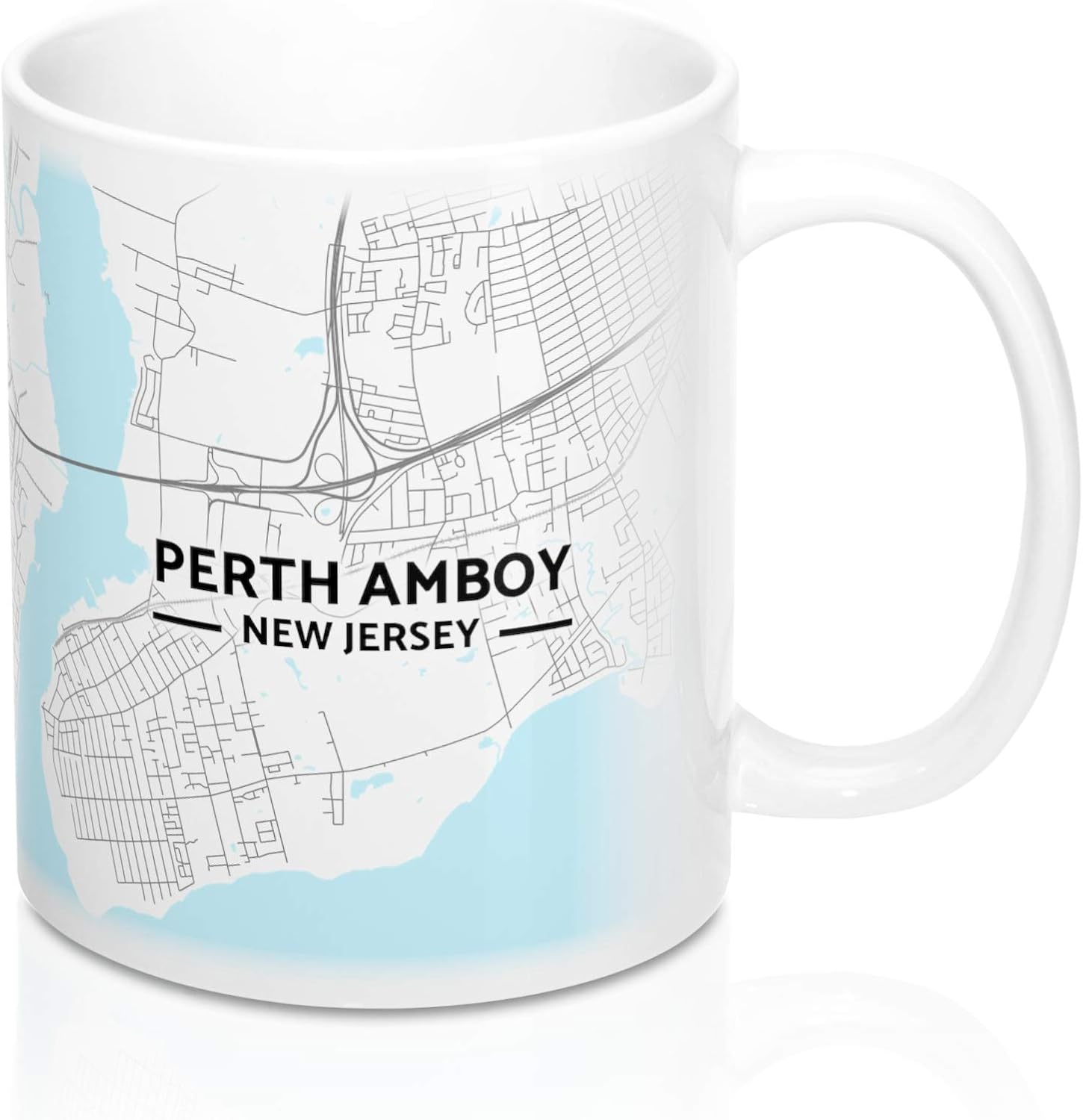 Amazon Com Perth Amboy New Jersey Nj Map Mug 11 Oz Home Kitchen