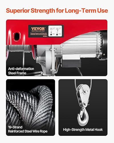 Miniatura 5 de VEVOR Polipasto eléctrico, 2200 libras, inalámbrico 2.0