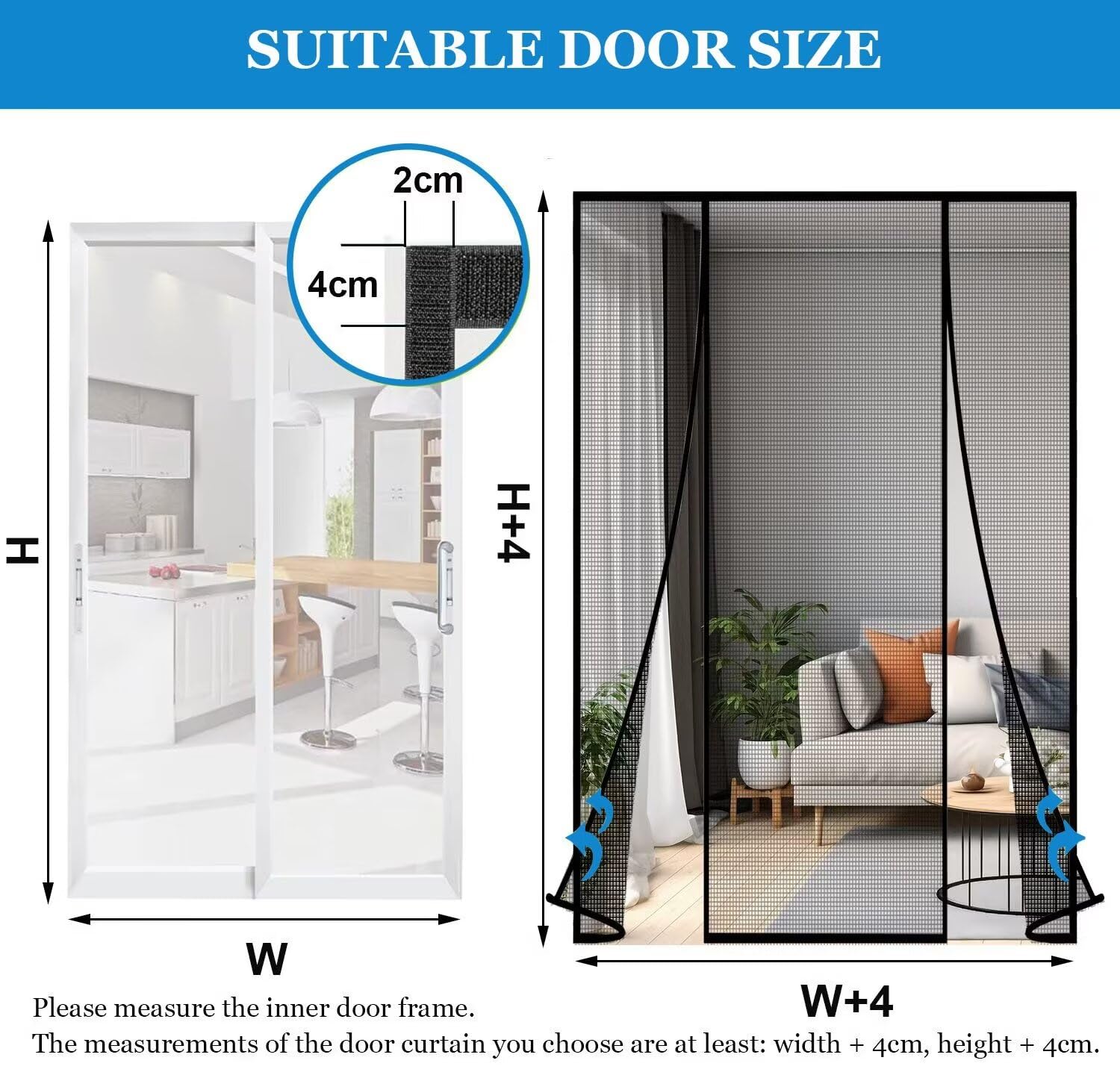 Moustiquaire Porte Fenetre Magnetique 110x240cm,Beige Rideau Anti
