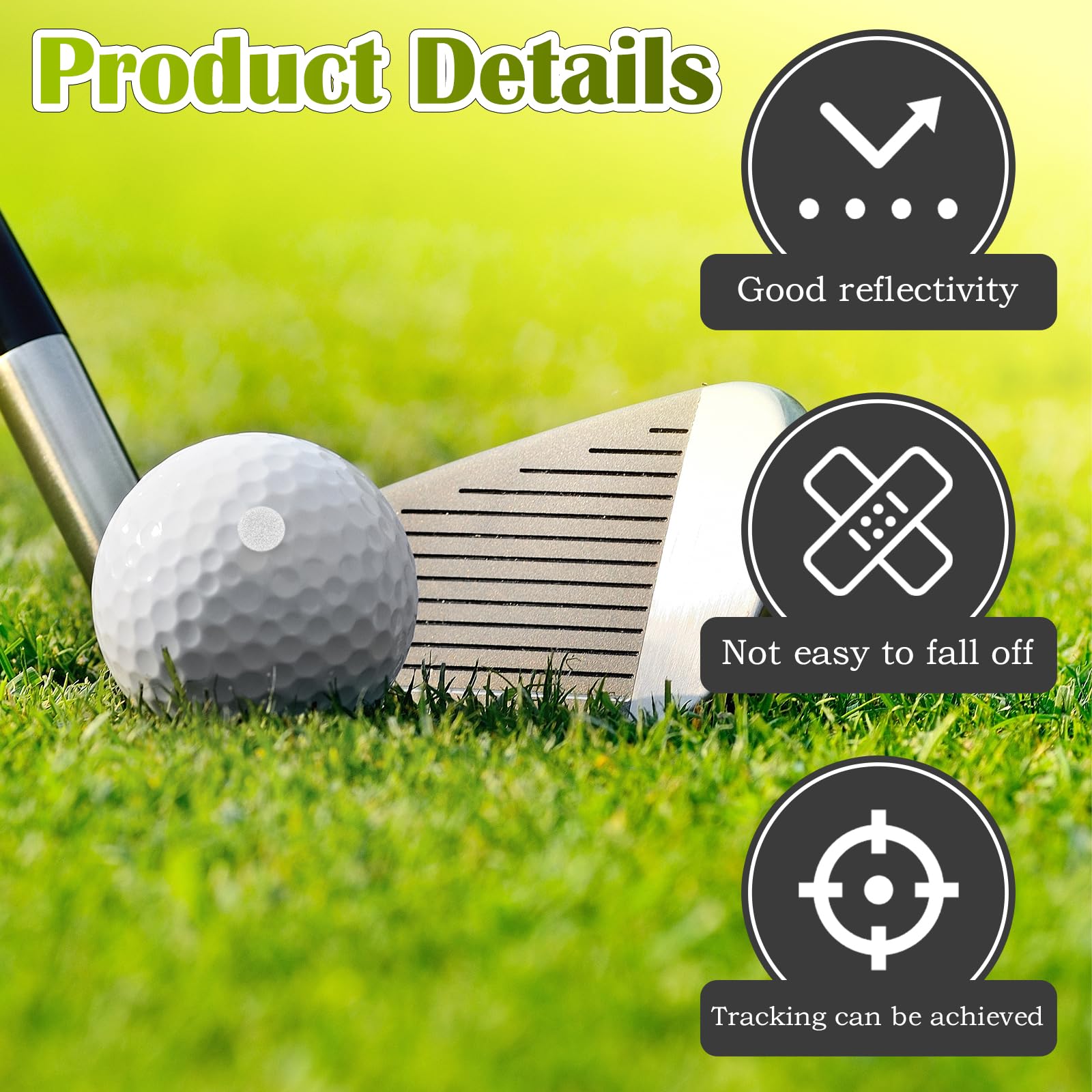 Adesivi riflettenti per palline da golf, accessori per simulatori, tracciamento lancio, analisi swing