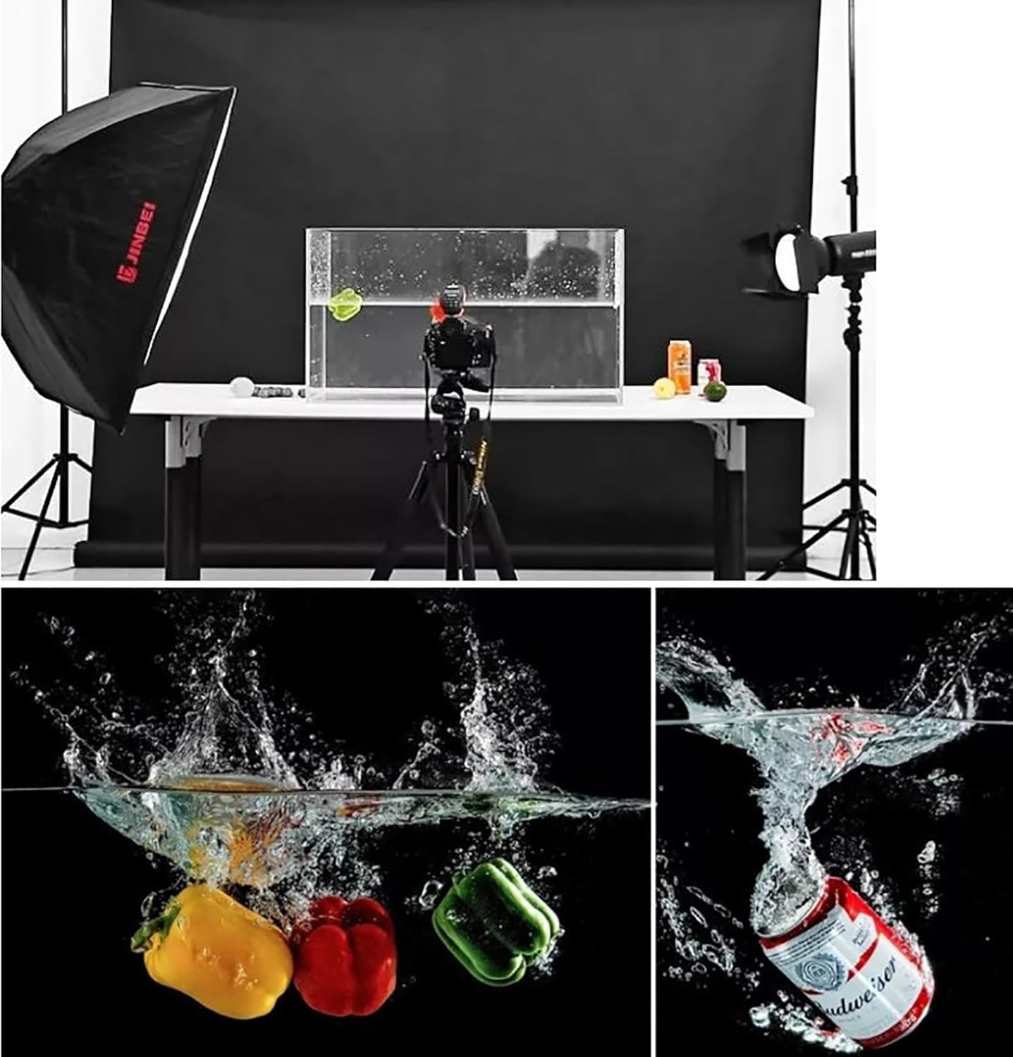 深い浅い水槽、写真収納トレイ、フローティングクリエイティブ写真小道具、製品広告撮影用アクリルディスプレイケースショーケース (Col