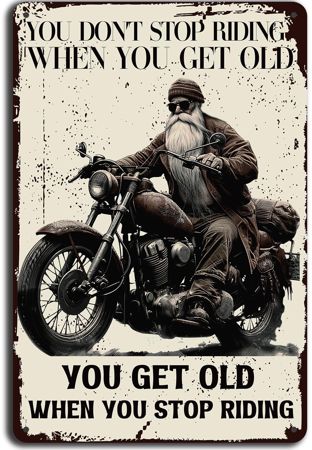 NQM Motorcycle Wall Art Metal Tin Sign - Vintage Garage Signs for Home Bar, Cafe, Farm Shop, Garage, or Club Decor - 12×8 inch