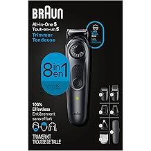 Braun All-in-One Style Kit Series 5 5471, 8-in-1 Trimmer for Men with Beard Trimmer, Body Trimmer for Manscaping, Hair Clippers &amp; More, Ultra-Sharp Blade, 40 Length Settings, Waterproof