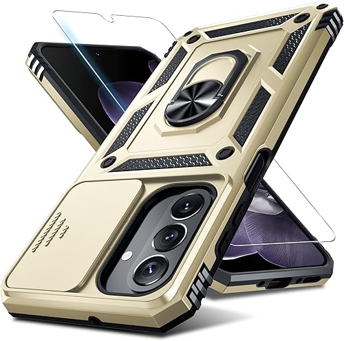 Miniatura 9 de Janmitta Funda compatible con Galaxy A23 5G4G, cubierta de lente de cámara deslizante integrada + protector de pantalla, resistente a prueba de