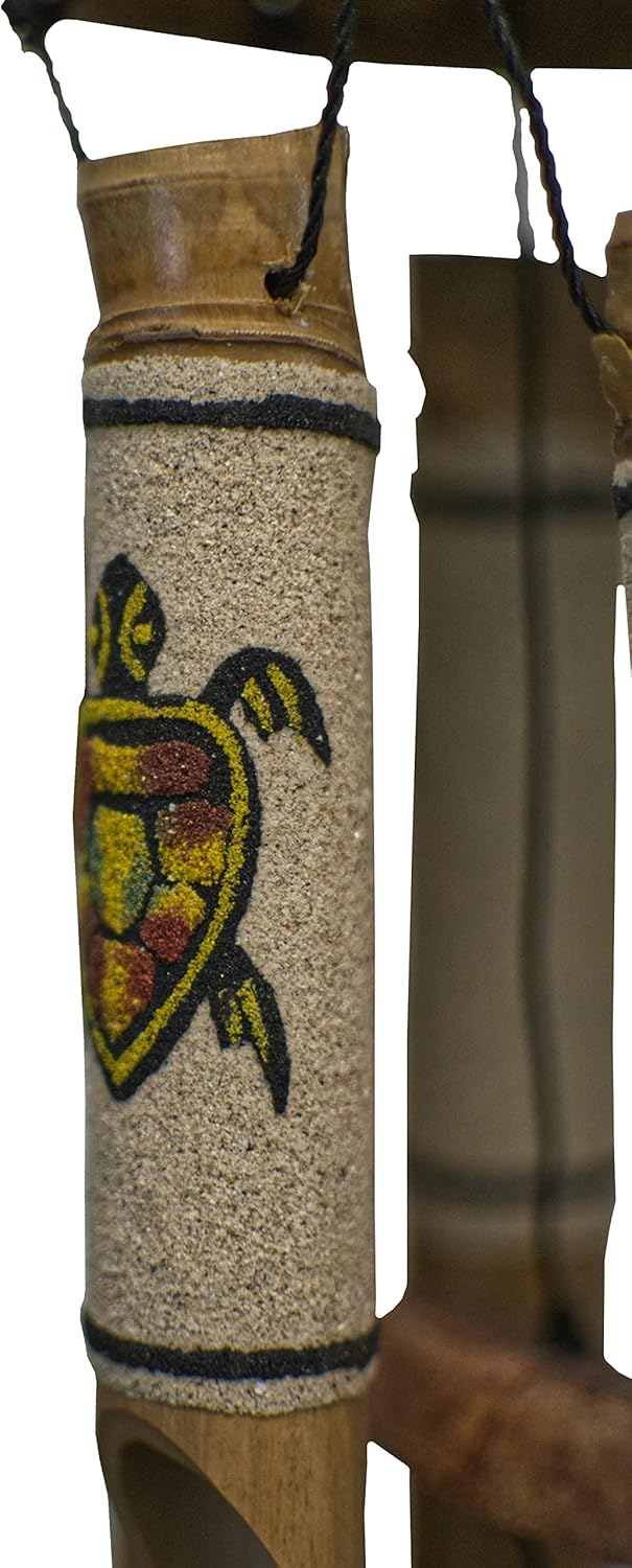 Cohasset Gifts - Sandy Bamboo Wind Chime - Sea Turtle Pattern