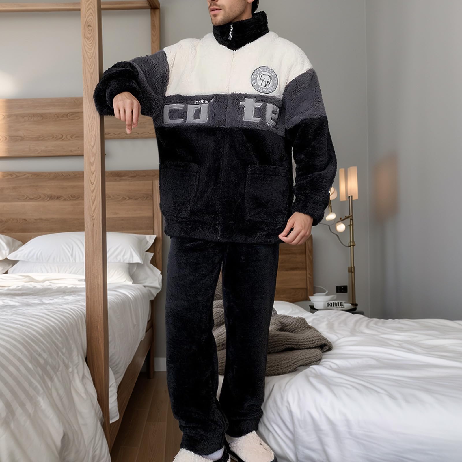 Pigiama Uomo Cotone Morbido Completo Notte Casa | Completo Pigiama Uomo Cotone Morbido, Design Semplice e Confortevole per Ogni Giorno