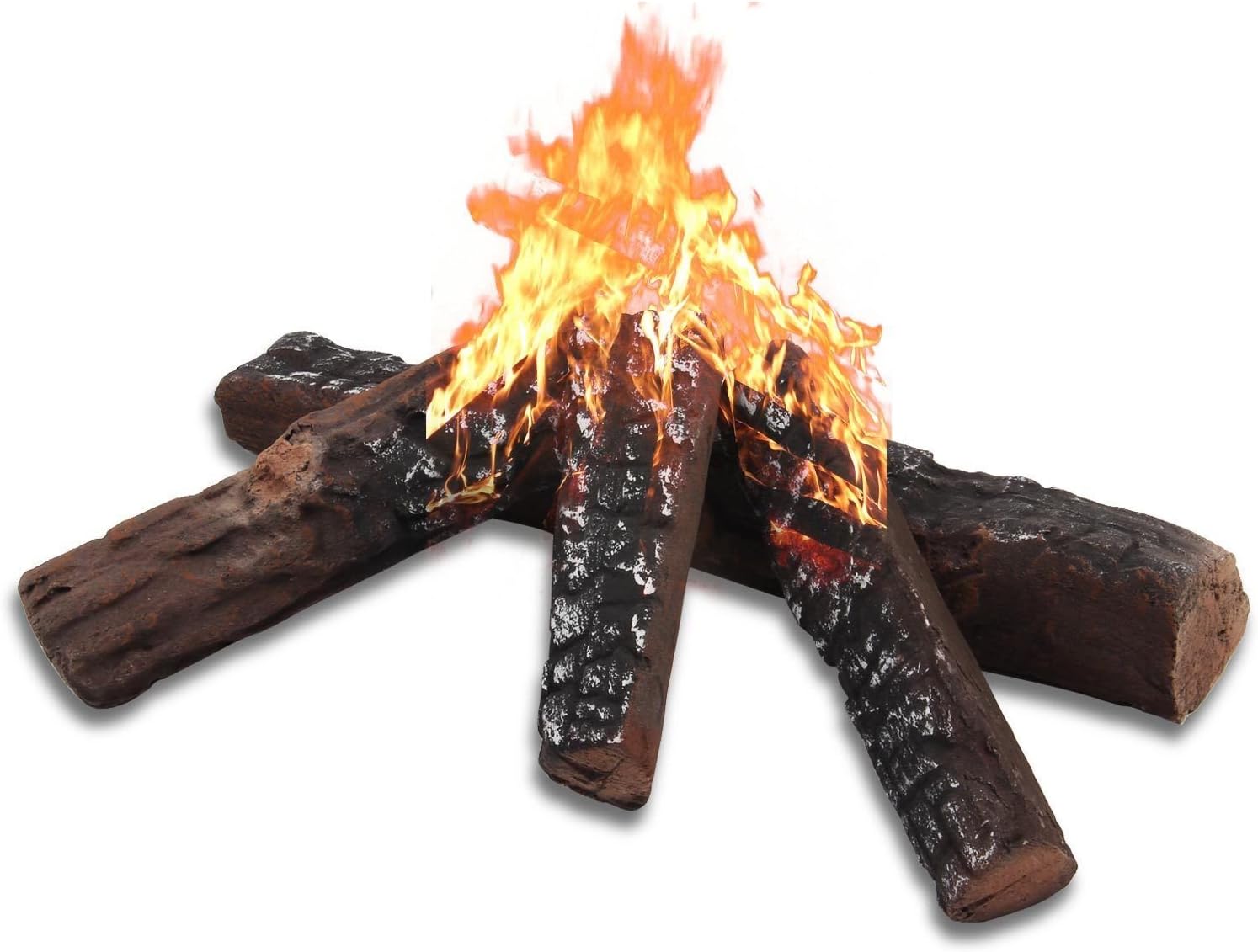 GYG 4 Small Ceramic Fireplace Stoves Wood Like Firepit Logs for Decoration