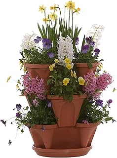 3 Tier Stacking Planter-Flower, Herb, Stackable Garden, Vegetable-Self-W...