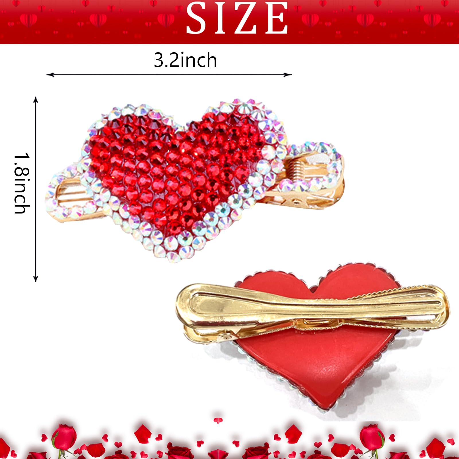 Amazon.com : Xepeelo Heart Hair Clips Valentine's Day Hair Clips