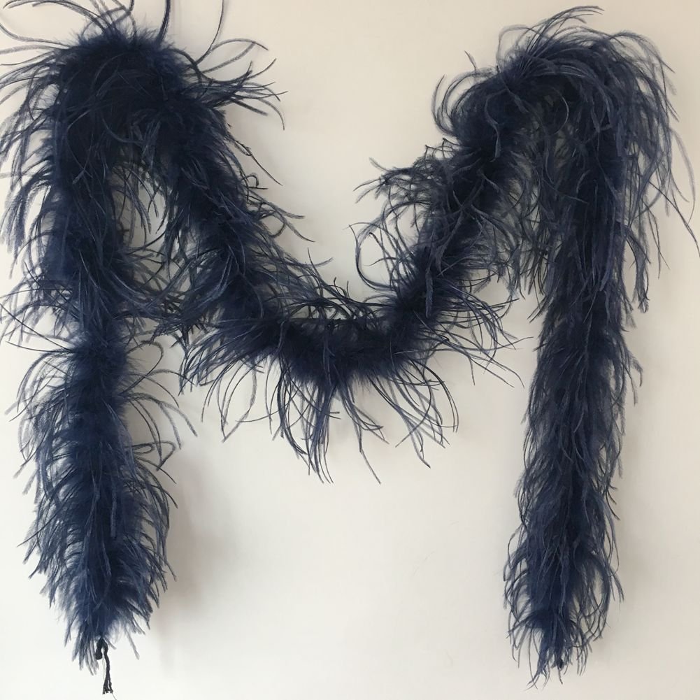 Sowder 72inch Length 1ply Ostrich Feather Boa for Wedding/party Decoration, Feather Scraf(navy)