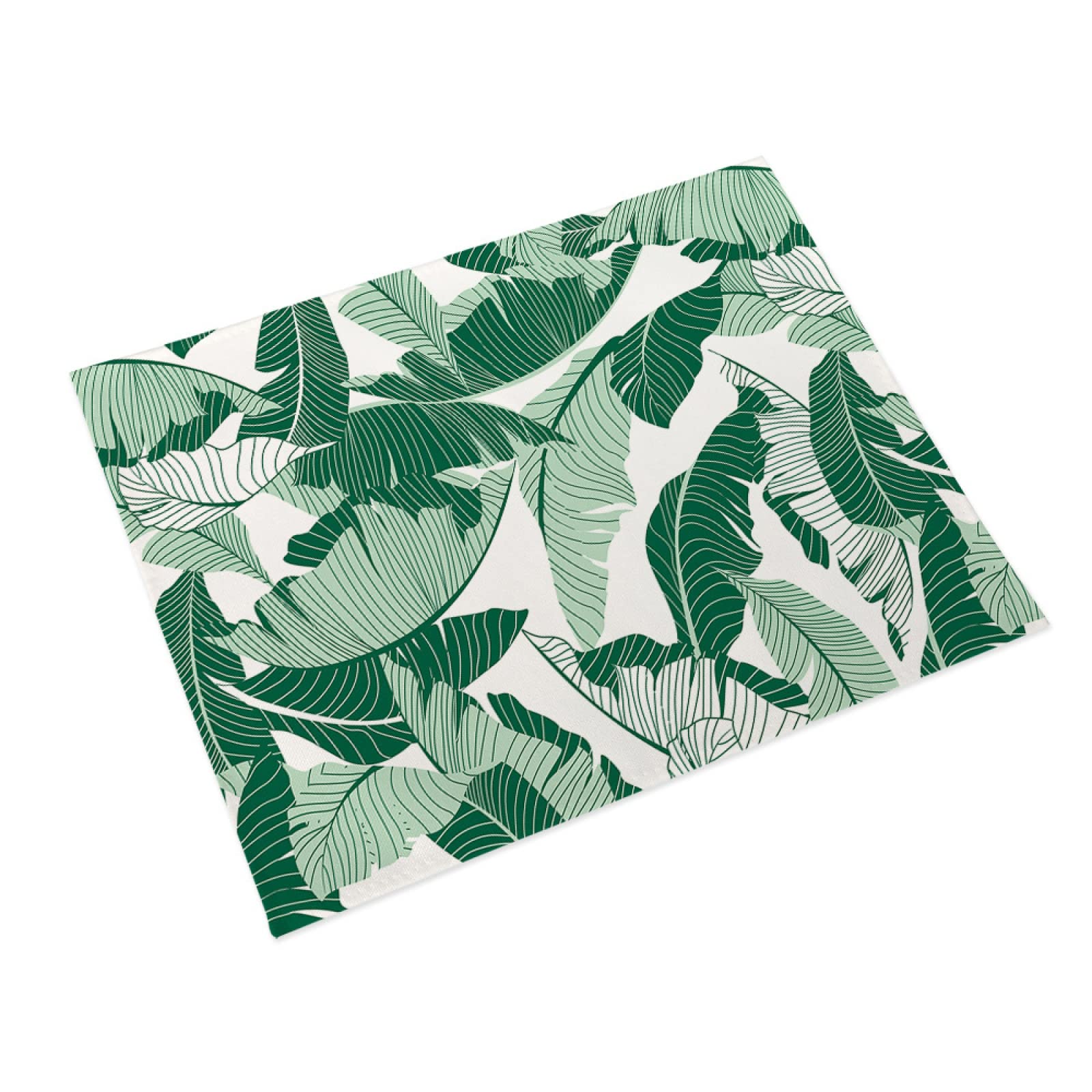 Manteles Individuales Hojas De Color Verde Claro Mantel Individual Algodón y Lino Lavable Salvamanteles Individuales Resistente al Calor Bajoplatos Individuales Mesa Tapetes para Mesa 30x45cm 6 Pcs