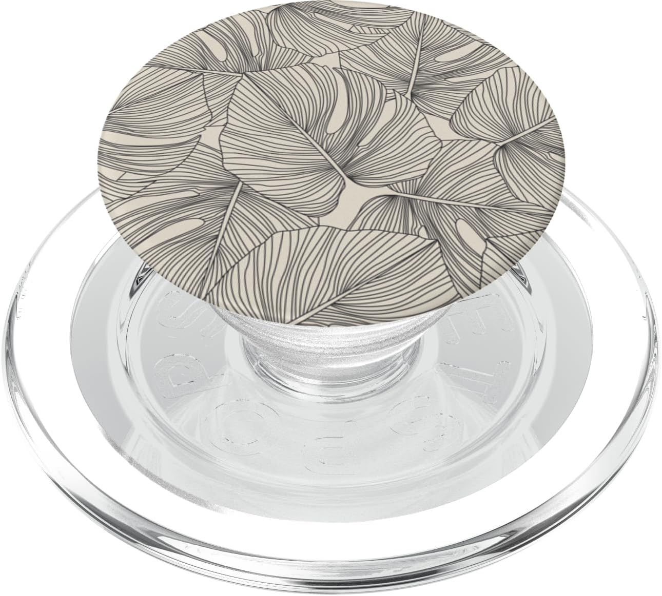 Modern Minimalist Neutral Tropical Monstera Leaf Design PopSockets PopWallet for MagSafe
