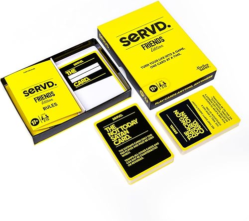 Miniatura 8 de Hasbro SERVD Friends Edition Juego de fiesta  Divertido juego de cartas de la vida real para adultos  Inyecta diversión y estrategia a tiempo con