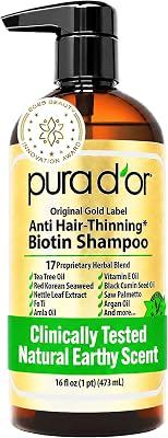 PURA D'OR Original Gold Label Anti-Thinning Biotin Shampoo, 16 oz