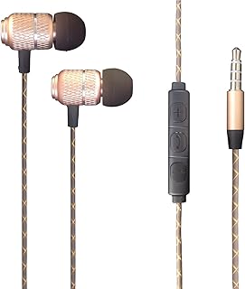 KP TECHNOLOGY Nokia XR21 / C32 / G22 / G11 G21 / Nokia C21 Plus /C20 / C30 / Nokia 2.4 3.4 5.4 Earphone Earbud Noise Isolating Headphones With 3.5mm Jack [Remote & Microphone] (GOLD)