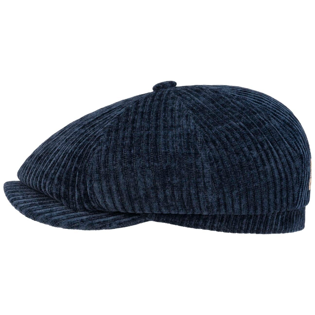 Stetson Hatteras Corduroy Flatcap Jersey Cap Made in EU Men Autumn Winter Navy L (58-59 cm)