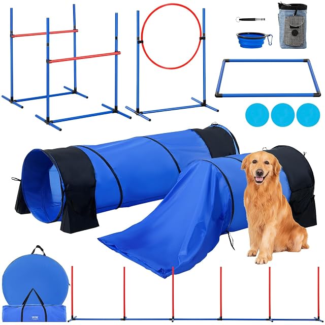 VEVOR Equipo de Entrenamiento de Agilidad para Perros 7 Piezas Carrera de Obstáculos para Cachorros…