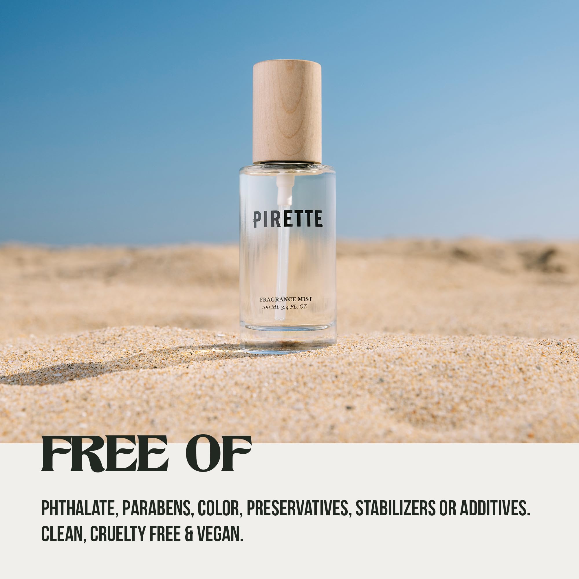 PIRETTE Fragrance Mist Coconut Hair & Body Spray, Beachy Scent, 3.4 fl oz