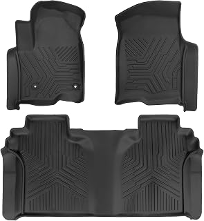 Set of 3 Floor Mats Cargo Liner for Chevrolet Silverado 1500/GMC Sierra 1500 2019-2024 2025, Chevy Silverado/GMC Sierra 2500HD/3500HD Crew Cab 2020-2025 (Rear Row with Carpeted Under-seat Storage)