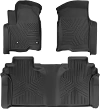 Set of 3 Floor Mats Cargo Liner for Chevrolet Silverado 1500/GMC Sierra 1500 2019-2024 2025, Chevy Silverado/GMC Sierra 2500HD/3500HD Crew Cab 2020-2025 (Rear Row with Carpeted Under-seat Storage)