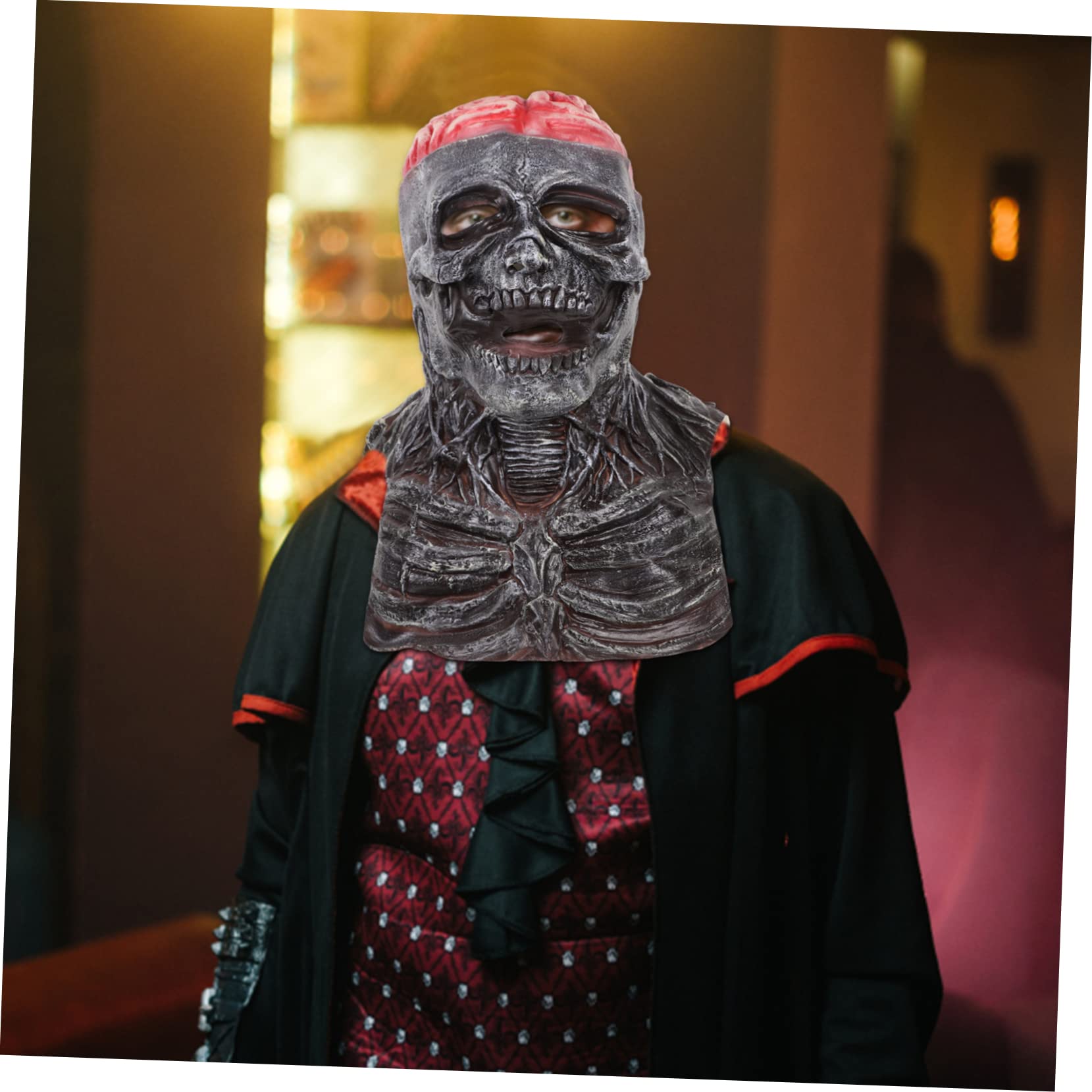 Alasum 5kawałki Creepy Skull Mask z Ruchomą Szczęką Straszna Maska Halloween Akcesoria Do Przebrania Imprezy Tematyczne Idealna Karnawał i Halloween