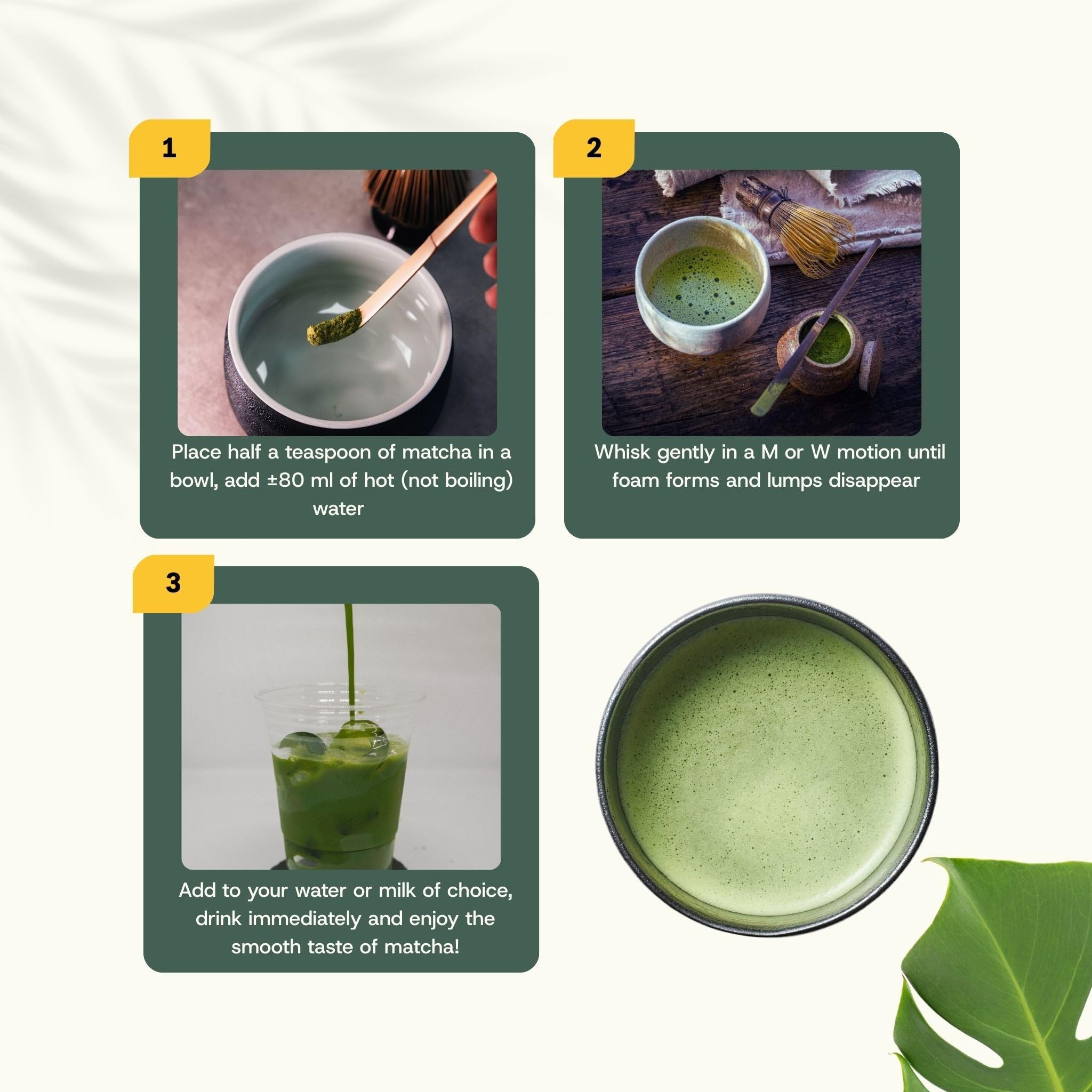 Cupplement 240 Gramm Zeremonial Grade Matcha Bio Kostenloser Bambusbesen & Schneebesen - Höchste Qualität Grüner - Starter Set - Latte - Japan - Pulver - Tee - Whisk - Beutel - Smoothies - Ceremonial