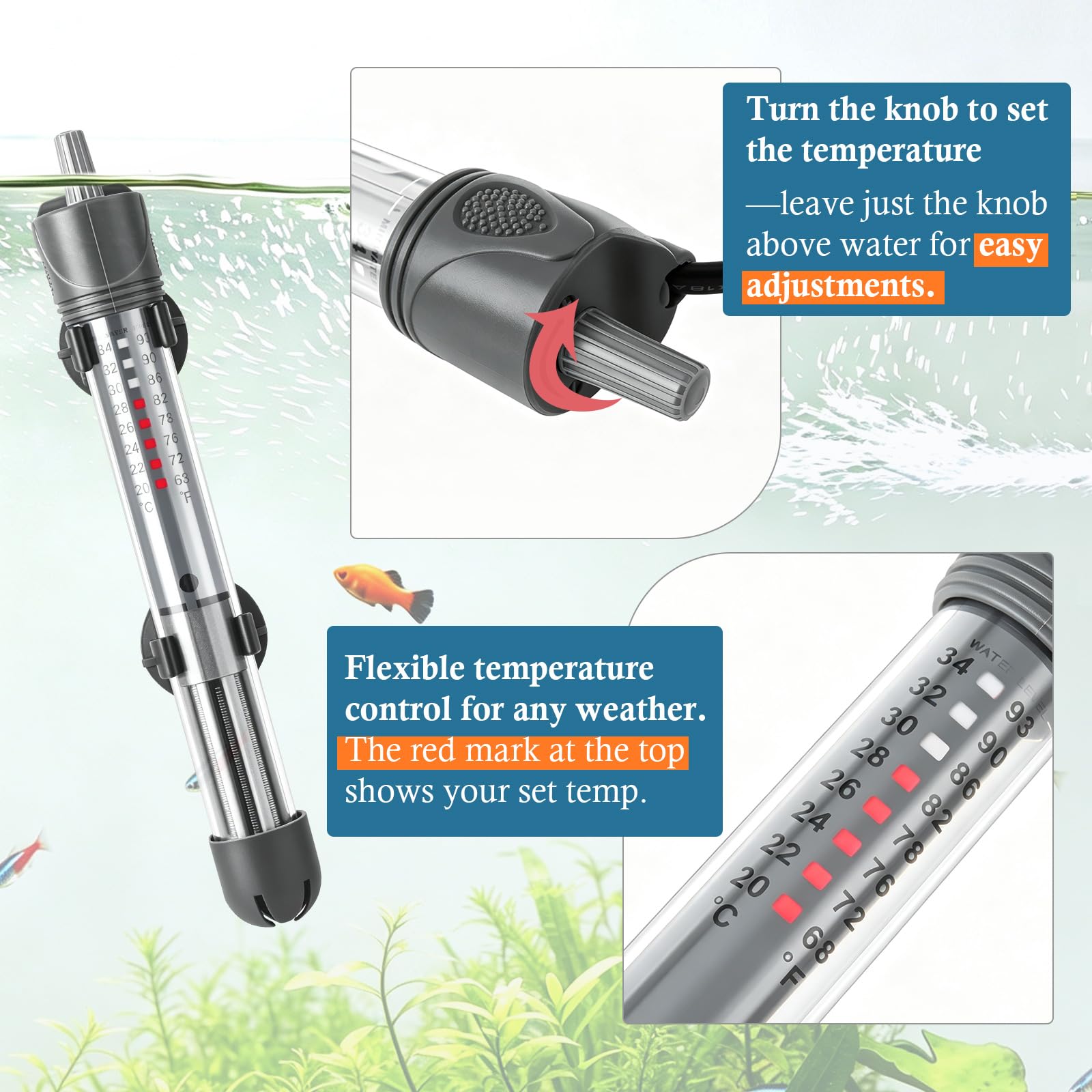 HITOP Aquarium Heater - Adjustable Temperature Control -3 HITOP Aquarium Heater - Adjustable Temperature Control -3