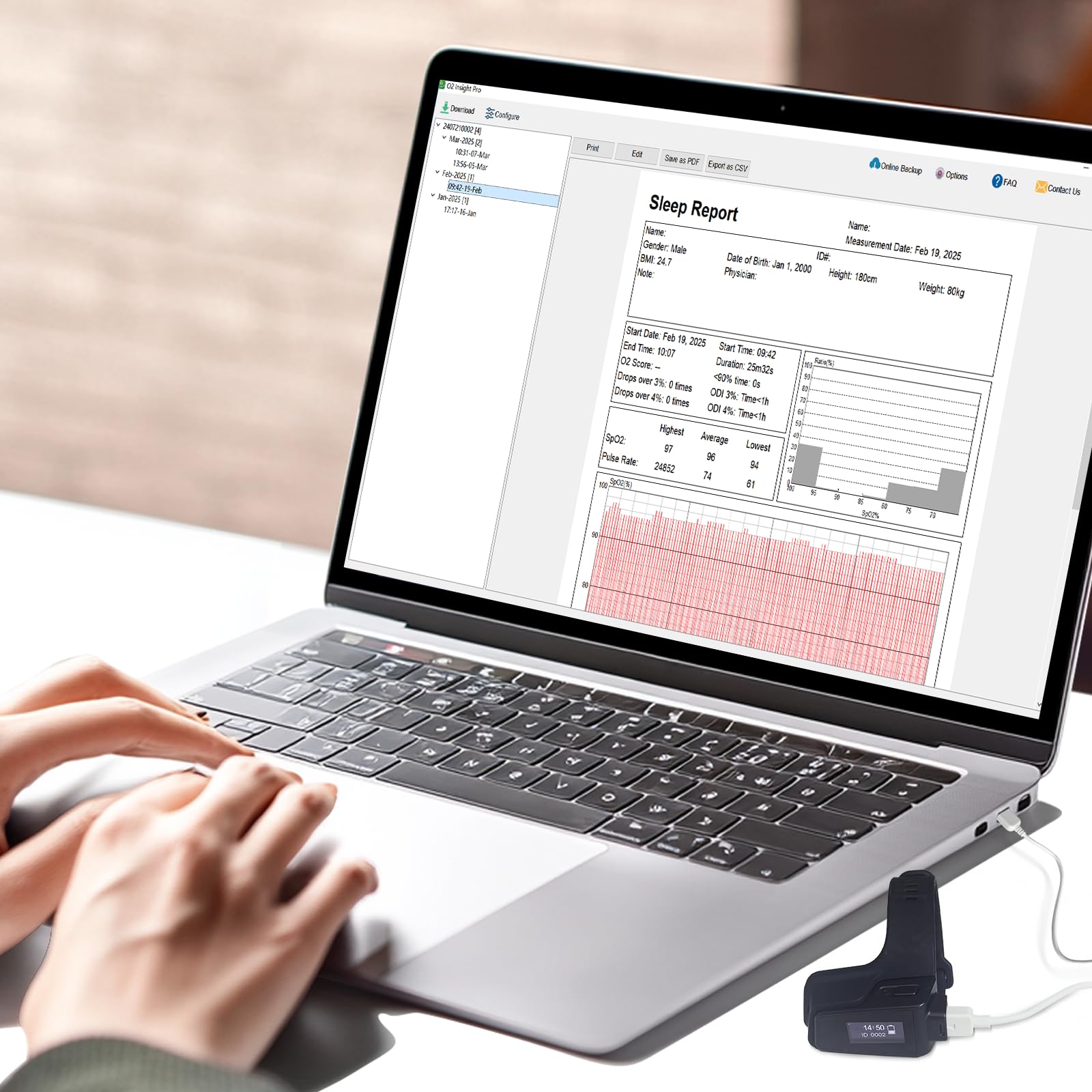 Snapklik.com : Wellue Data Cable For Checkme O2 Ultra Oxygen Monitor