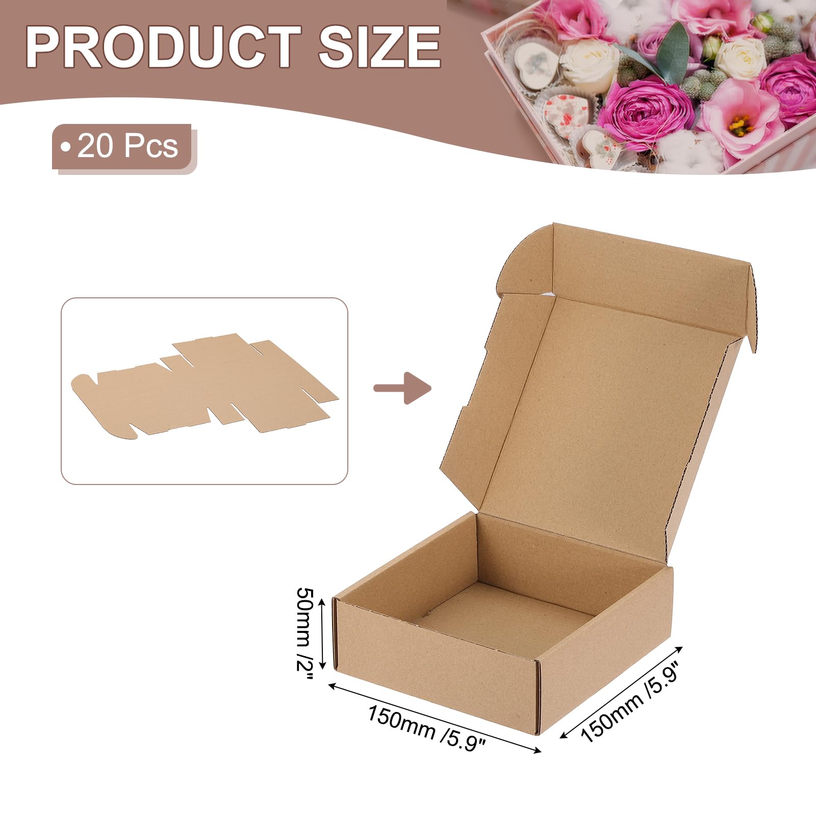 PATIKIL 6x6x2 Inch Small Shipping Boxes - Image 2