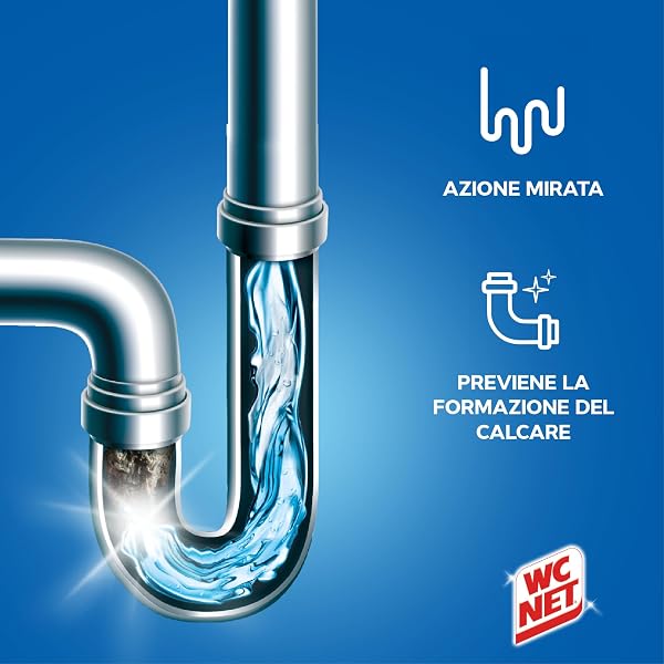 Wc Net Professional - Sturascarichi 5 Azioni in 1, Disgorgante Gel per Scarichi Professionale, con Agenti Salvatubi e Anticalcare, 1000 ml - 3
