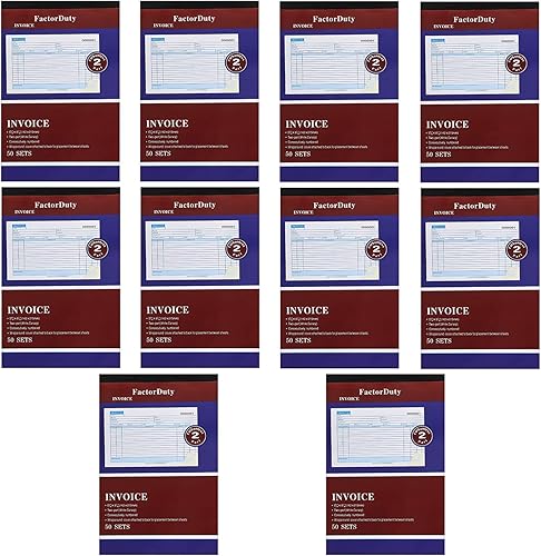 Miniatura 9 de Paquete de 10 libros de pedidos de ventas grandes, facturas duplicadas sin carbono, 50 juegos de 5.916 pulgadas x 8.716 pulgadas (10 unidades