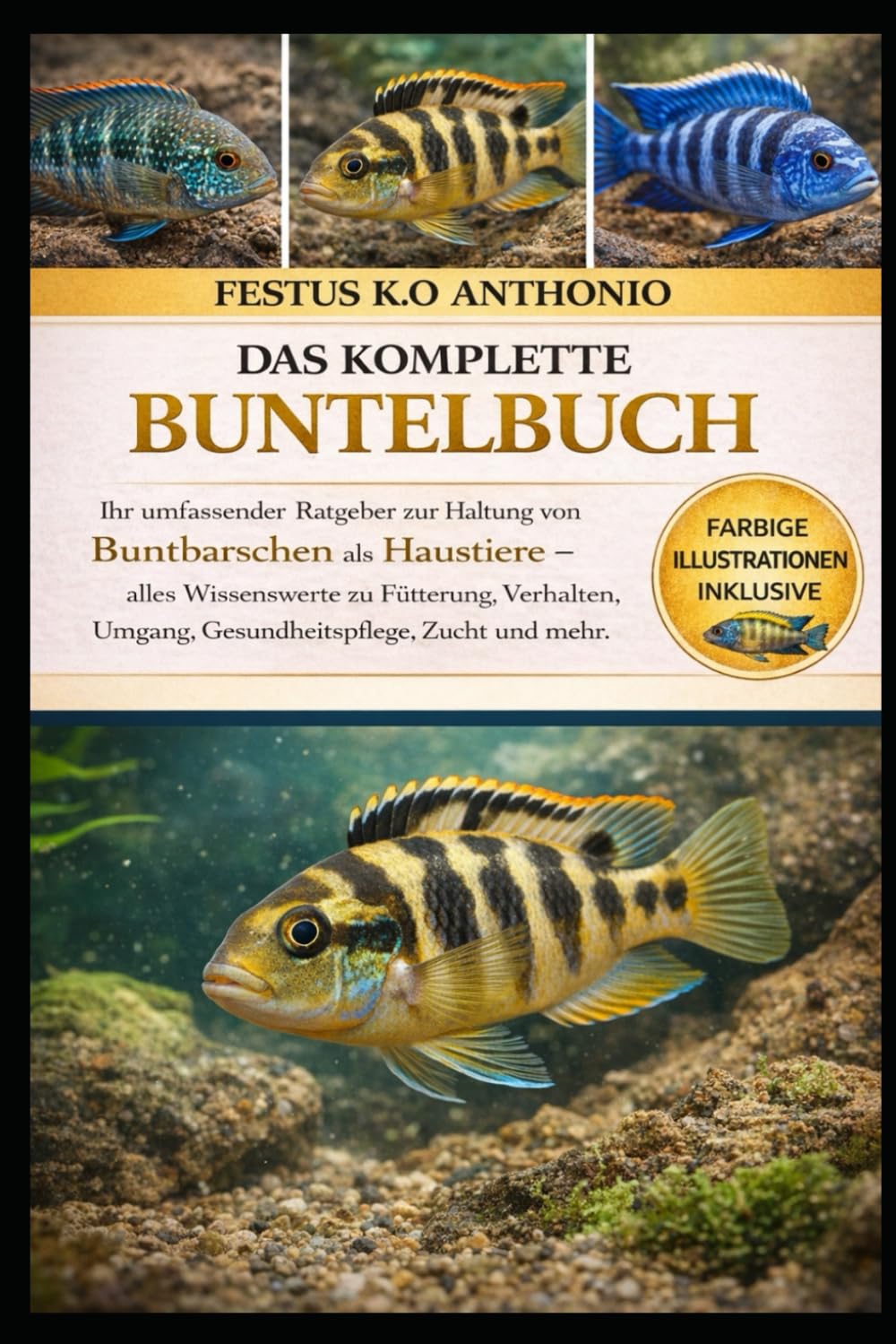 DAS KOMPLETTE BUNTELBUCH: Ihr umfassender Ratgeber zur Haltung von Buntbarschen als Haustiere – alles Wissenswerte zu Fütterung, Verhalten, Umgang, Gesundheitspflege, Zucht und mehr.
