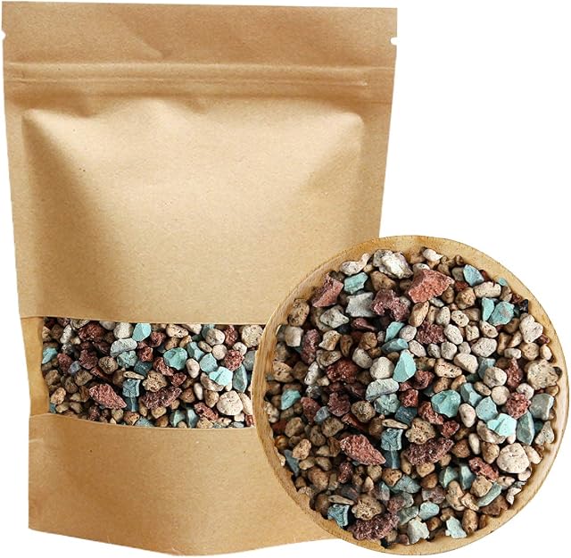 Mix Horticultural Lava Rock Pebbles Pumice Potting Soil Amendment Succulent Cactus Bonsai Gritty Rocks Decorative Gravel Plant Drainage Volcanic Rock for Terrarium Fairy Gardening Top Dressing 2.2lb