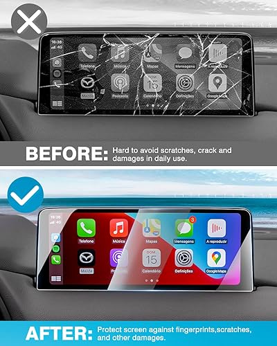 Miniatura 3 de Karltys Paquete de 2 protectores de pantalla para sin reflejos y huellas dactilares Protector de pantalla de vidrio templado 2021 2025 Mazda